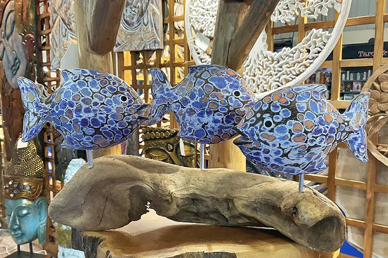 Wooden swimming fish from Batik Indah